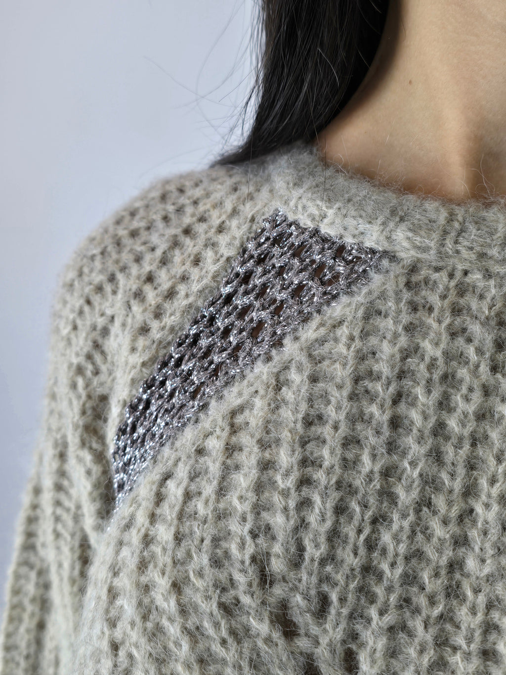 Maglione con lurex Beige - Tensione In