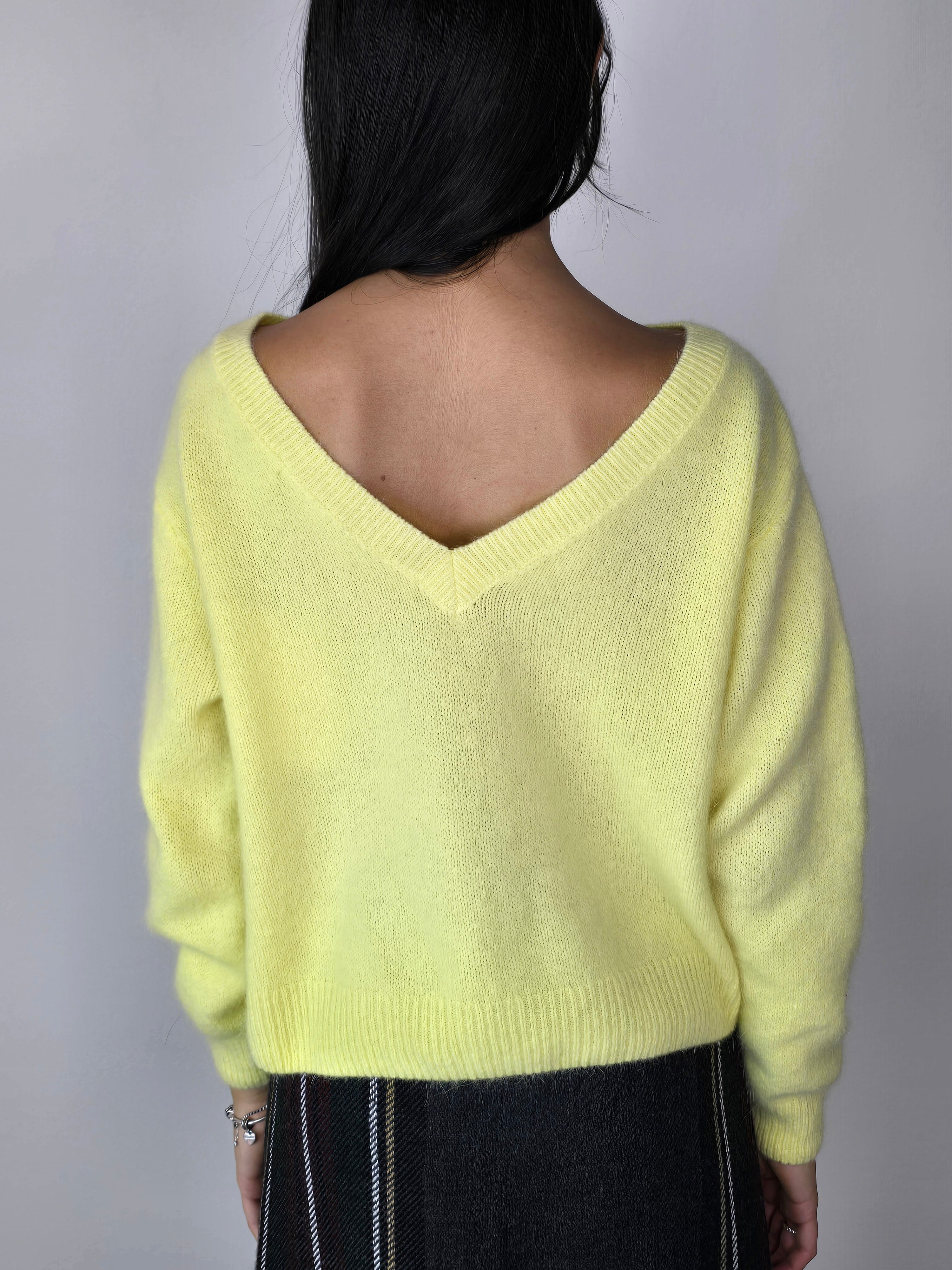 Maglione scollato sulla schiena Giallo - Philia Loft