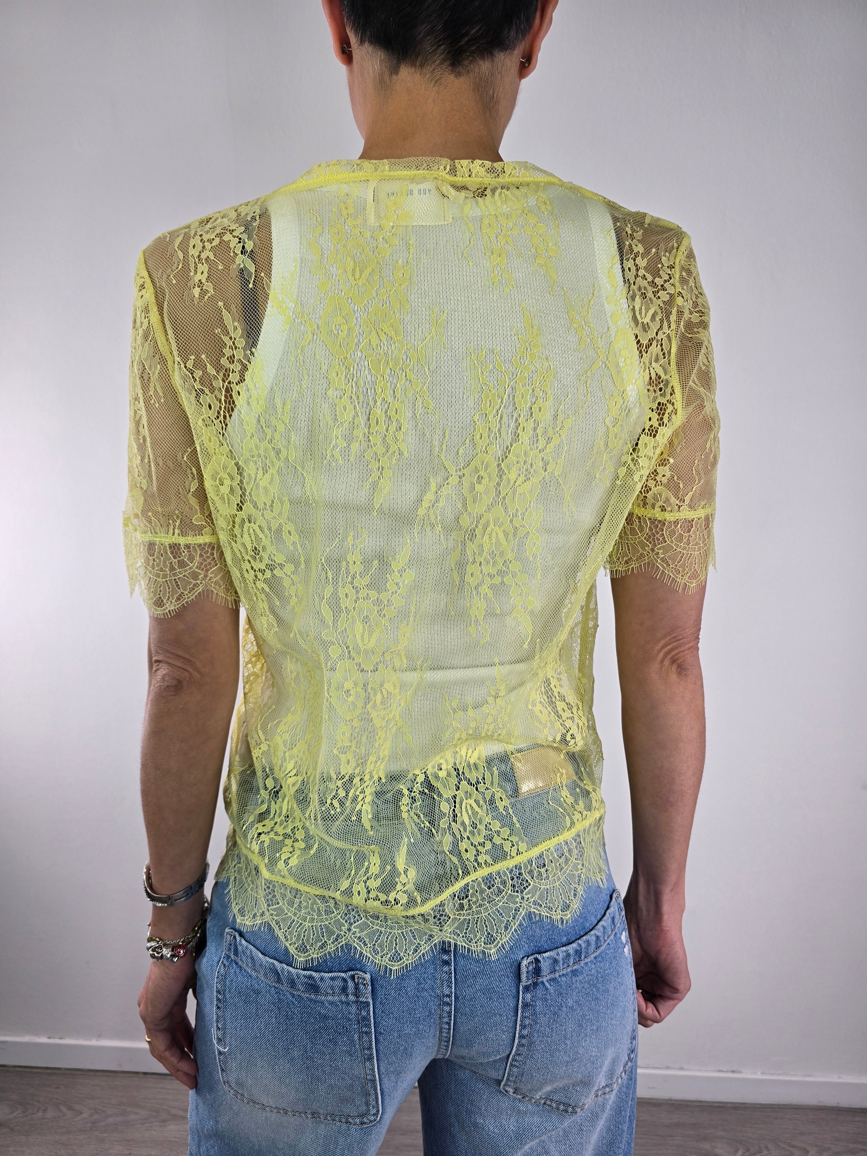 You Decide - Blusa in pizzo - Giallo