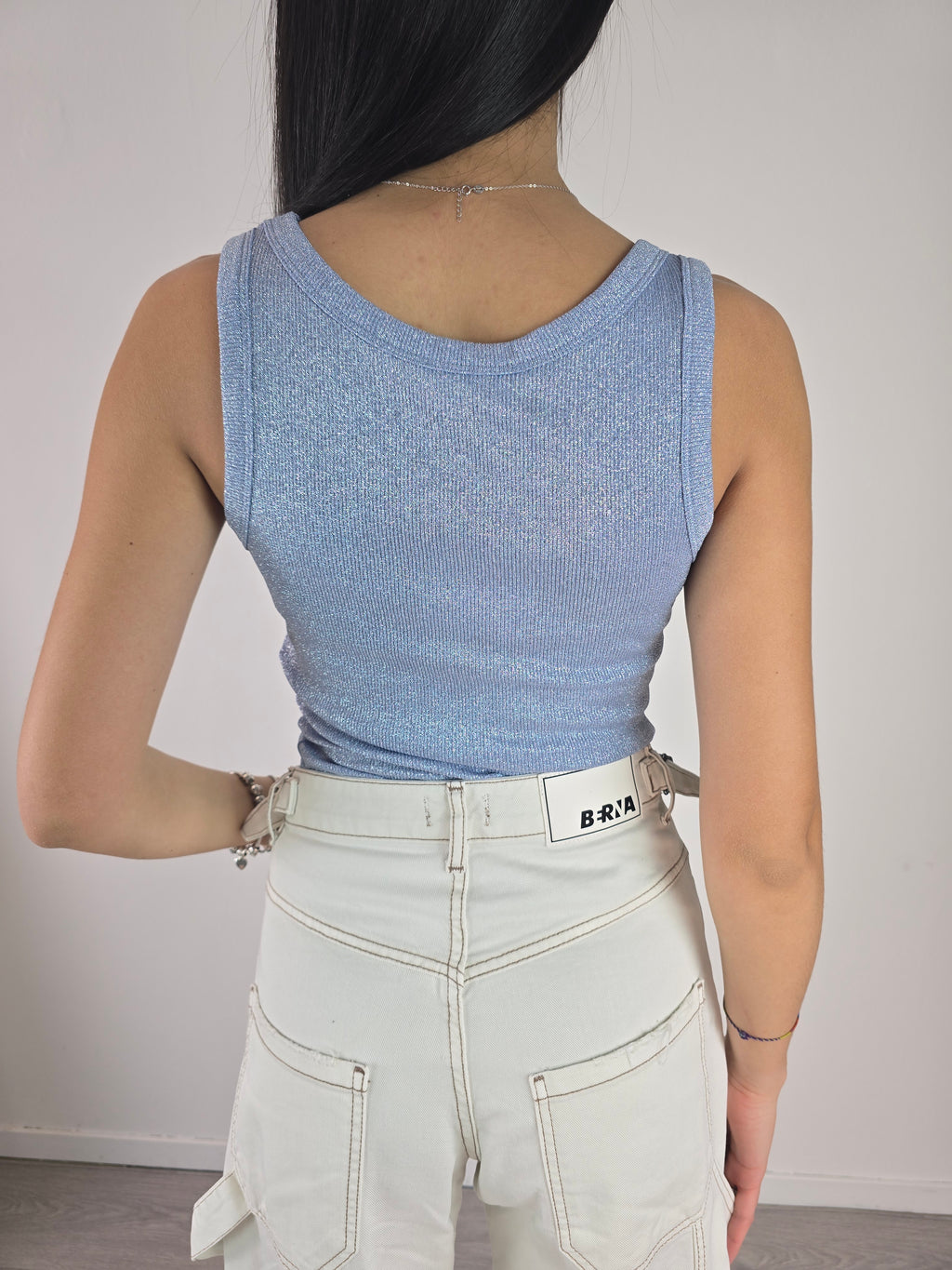 Vicolo - Top in lurex - Azzurro