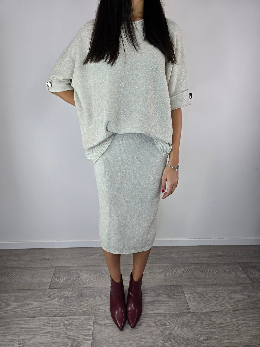 Gonna in lurex Avorio - Kontatto