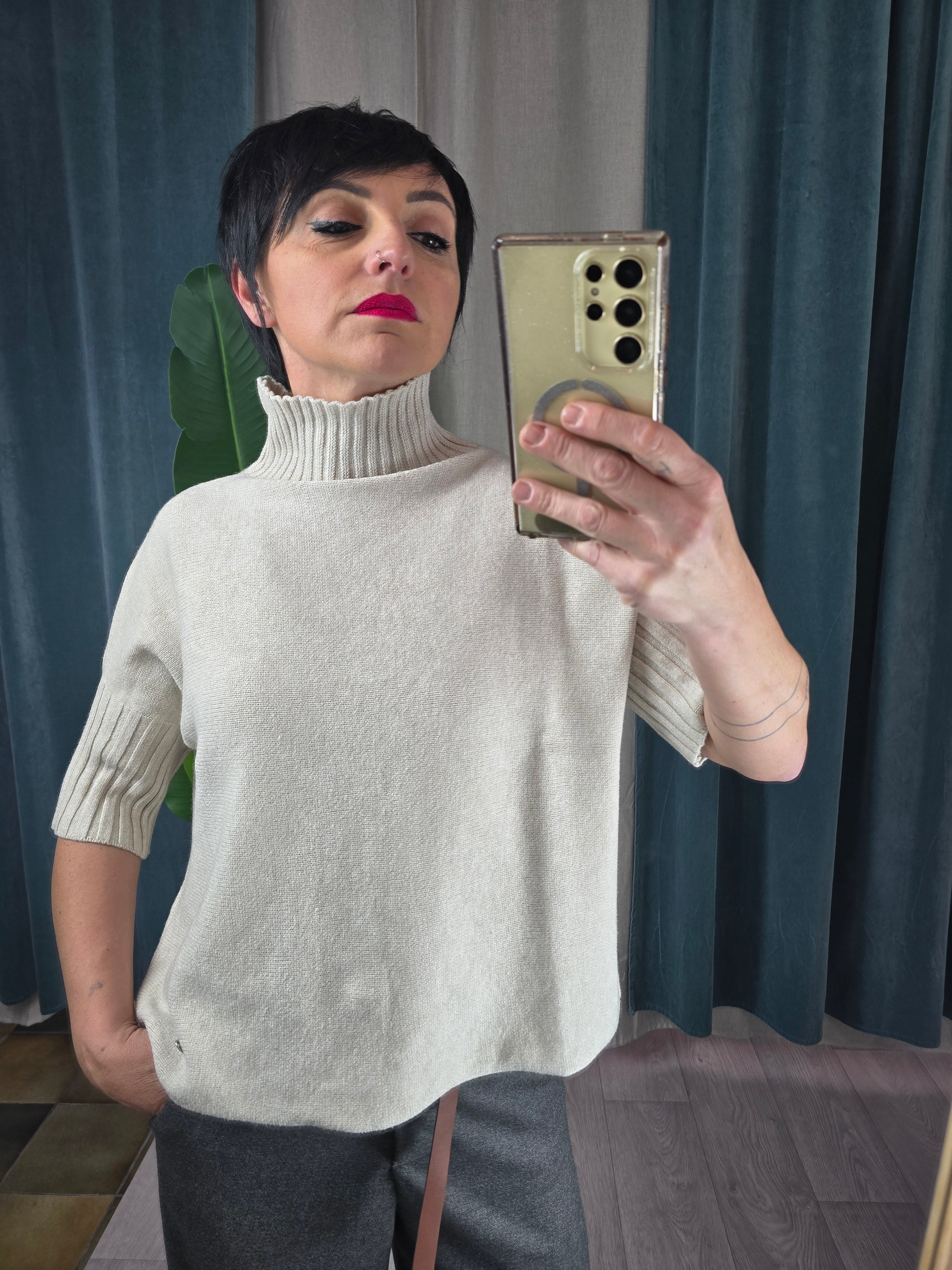 Maglione manica corta donna Please FW 25