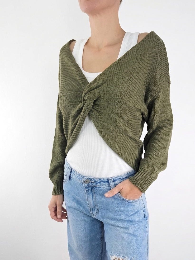 Please - Maglia con nodo - Militare