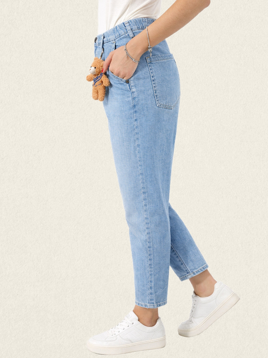 Please - Denim relaxed Teddy - Azzurro