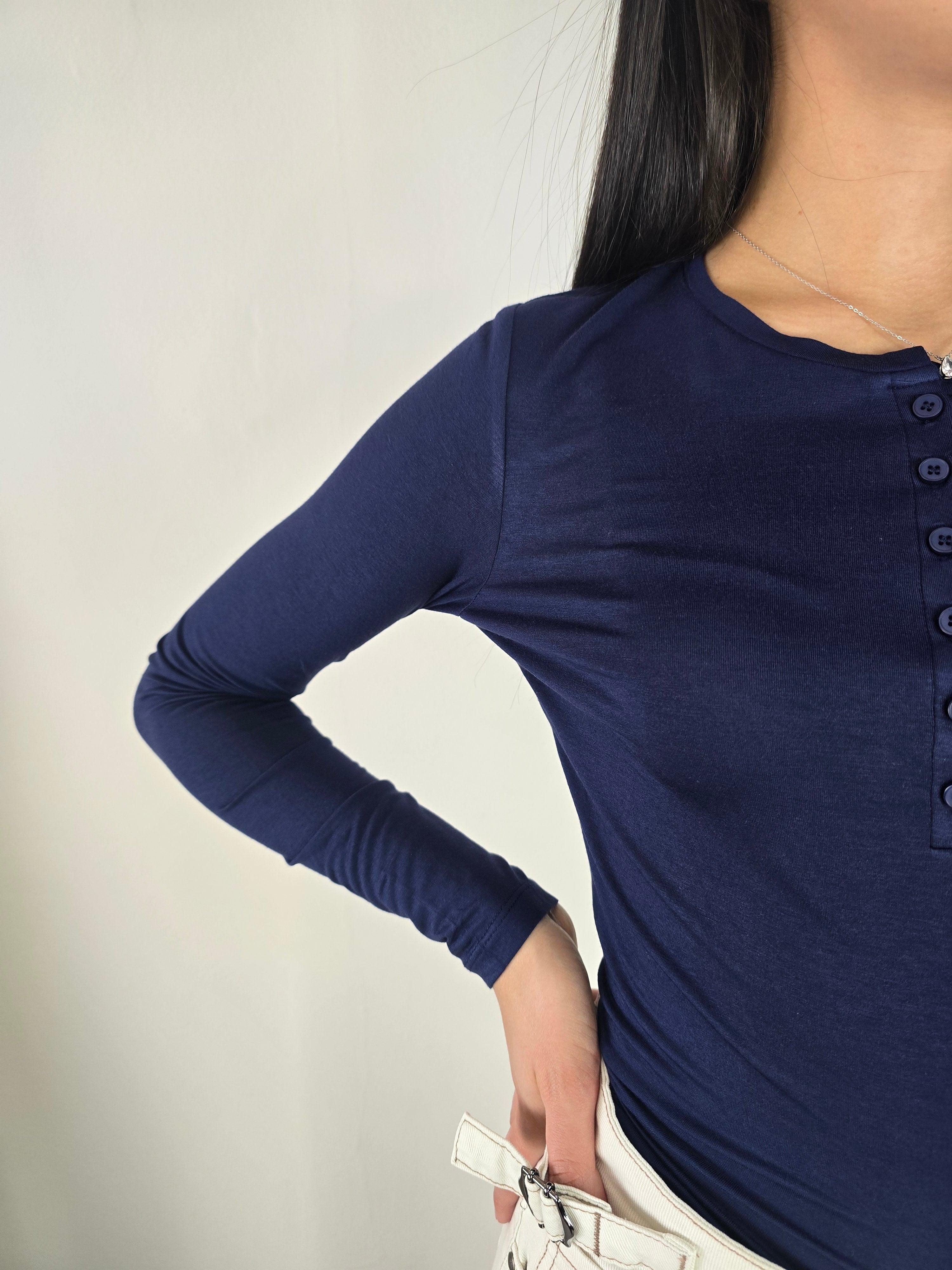 You Decide - Maglia serafino - Blu