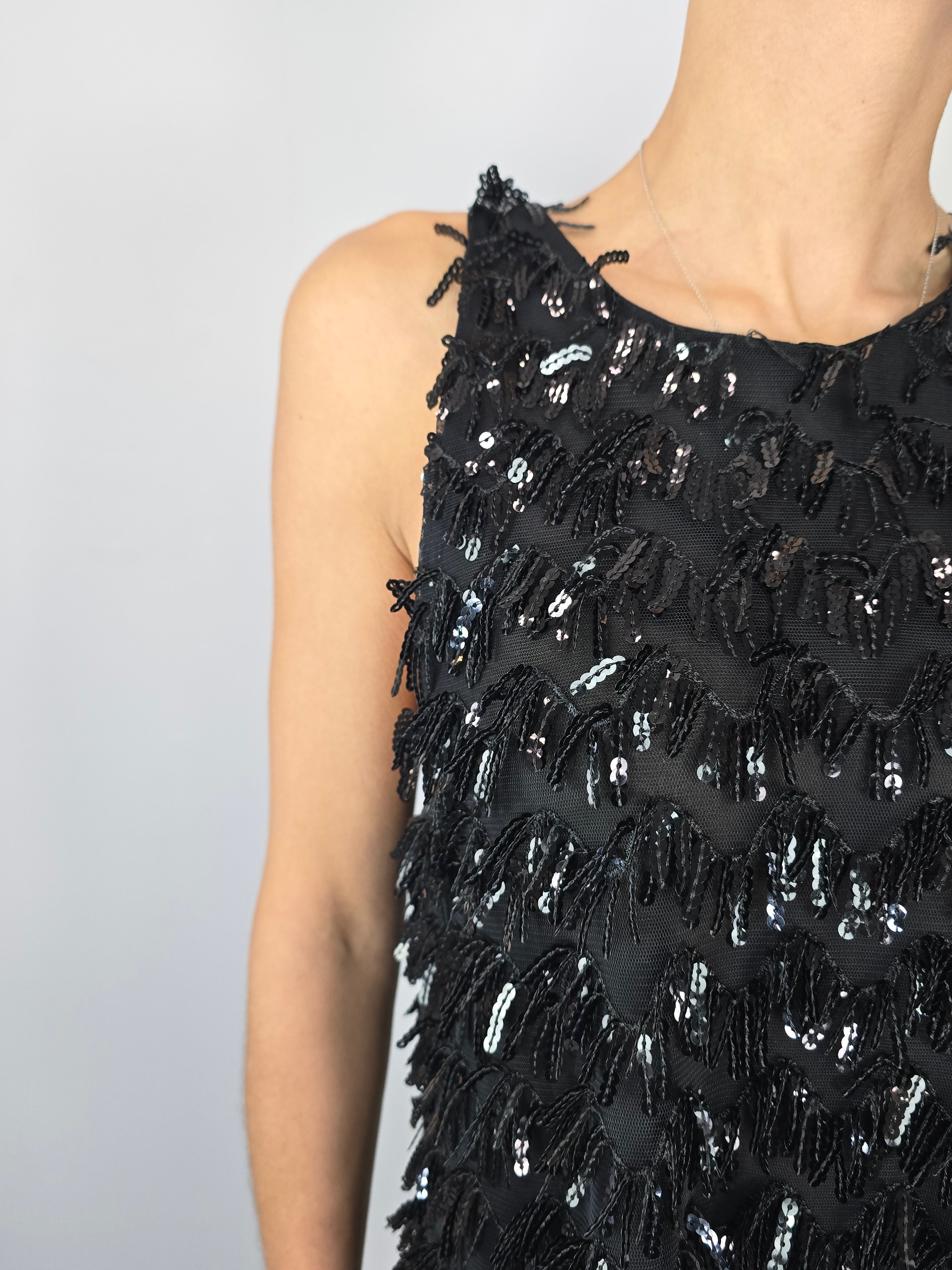 Abito a colonna in paillettes Nero - Vicolo