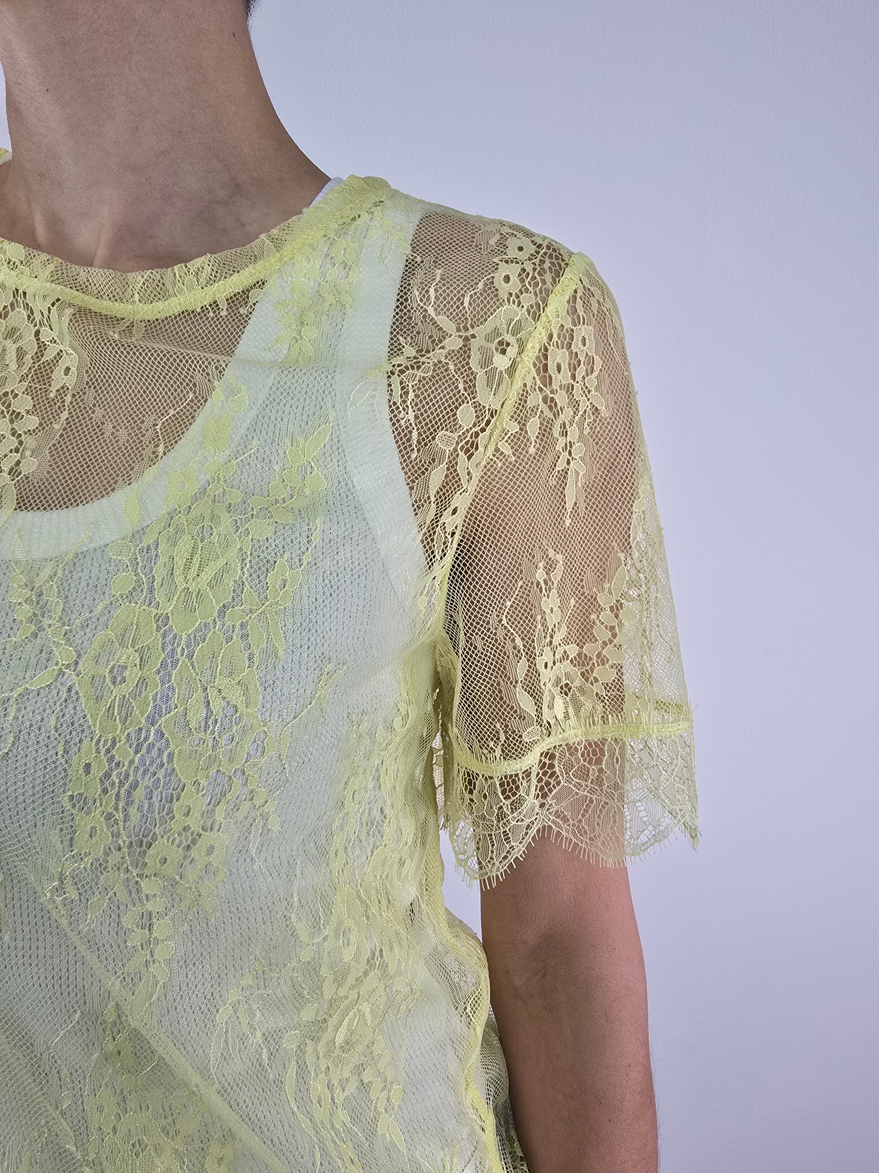 You Decide - Blusa in pizzo - Giallo