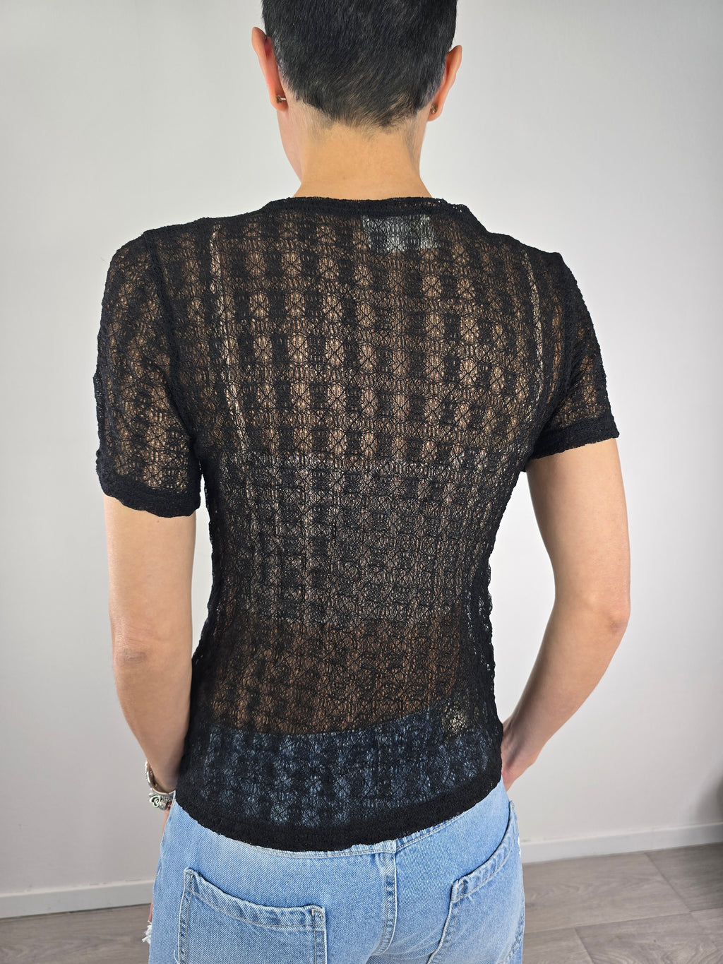 You Decide - T-shirt in pizzo - Nero