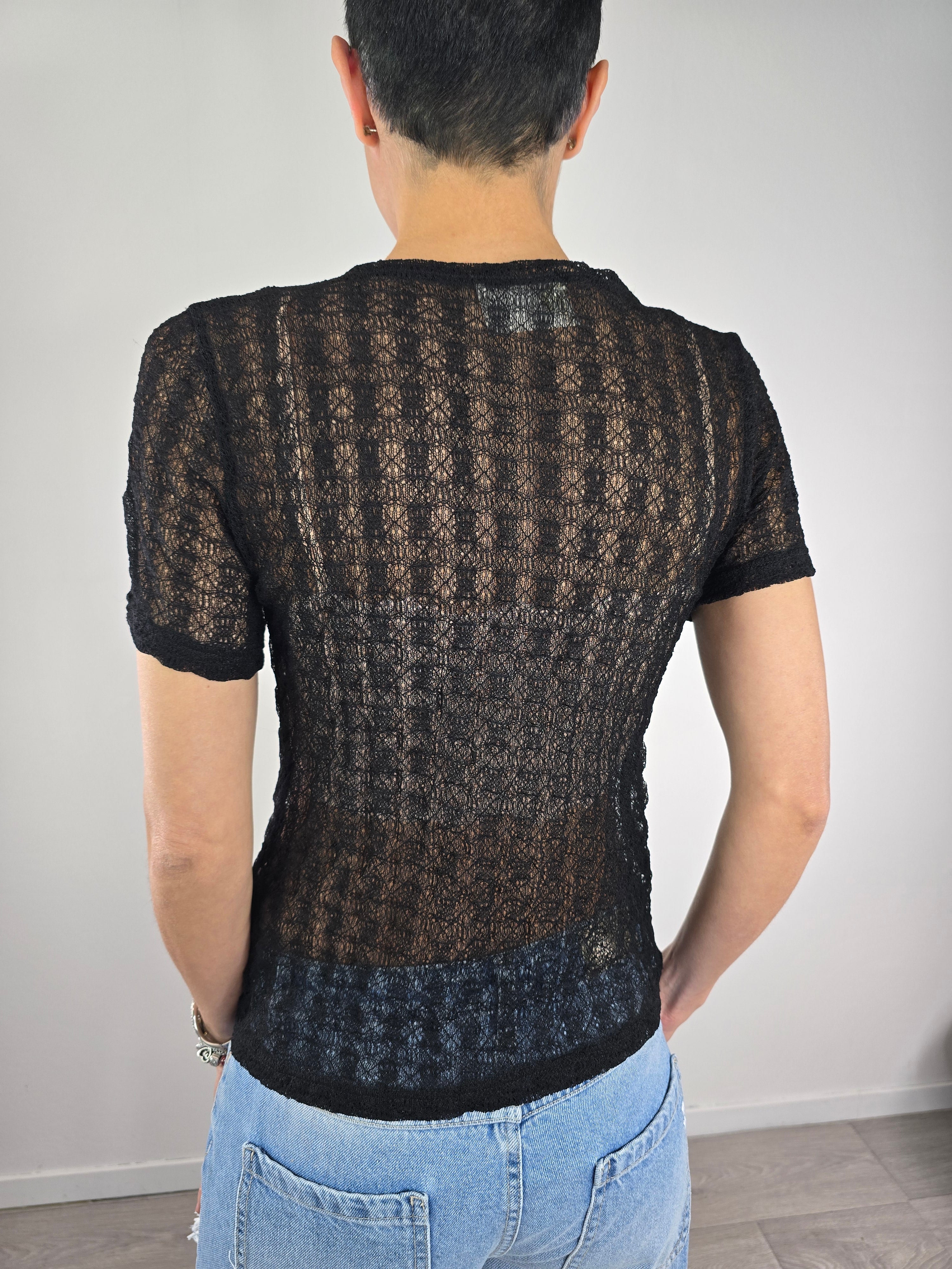 You Decide - T-shirt in pizzo - Nero