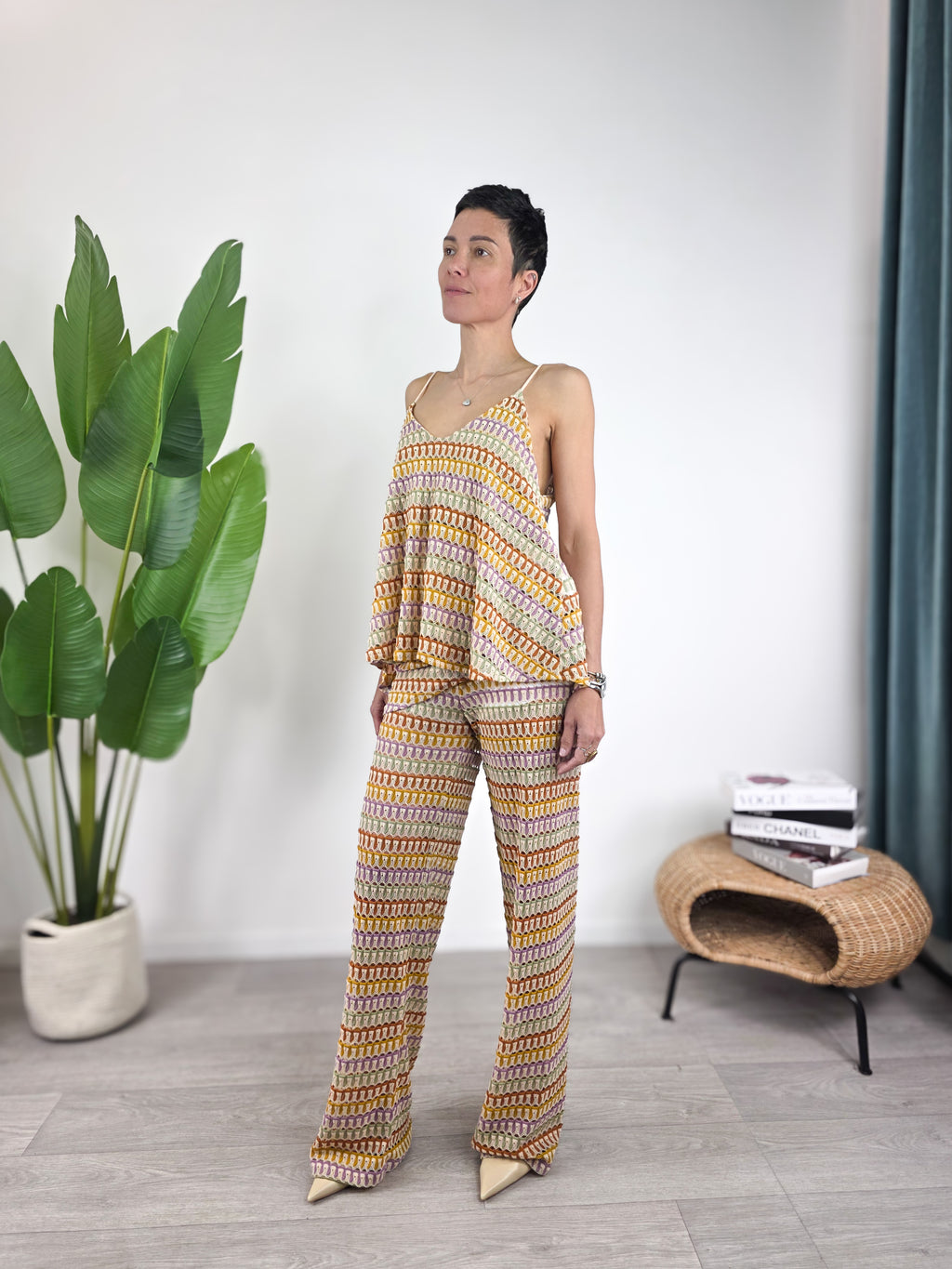 Saiph - Pantalone con elastico in fantasia - Multicolor