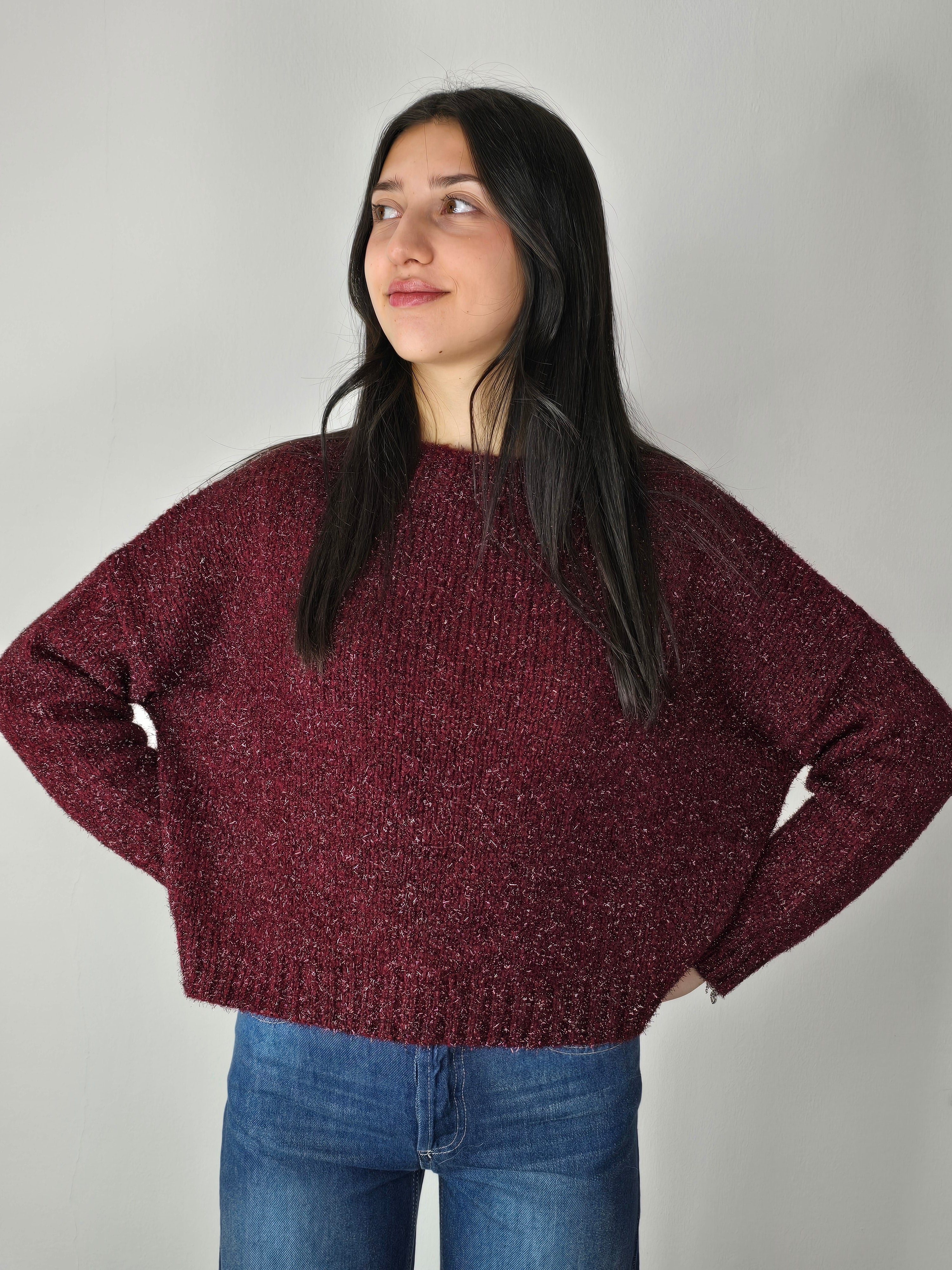 maglione lurex bordeaux Kikisix FW 25