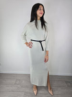 Abito in lurex con cintura Avorio - Kontatto