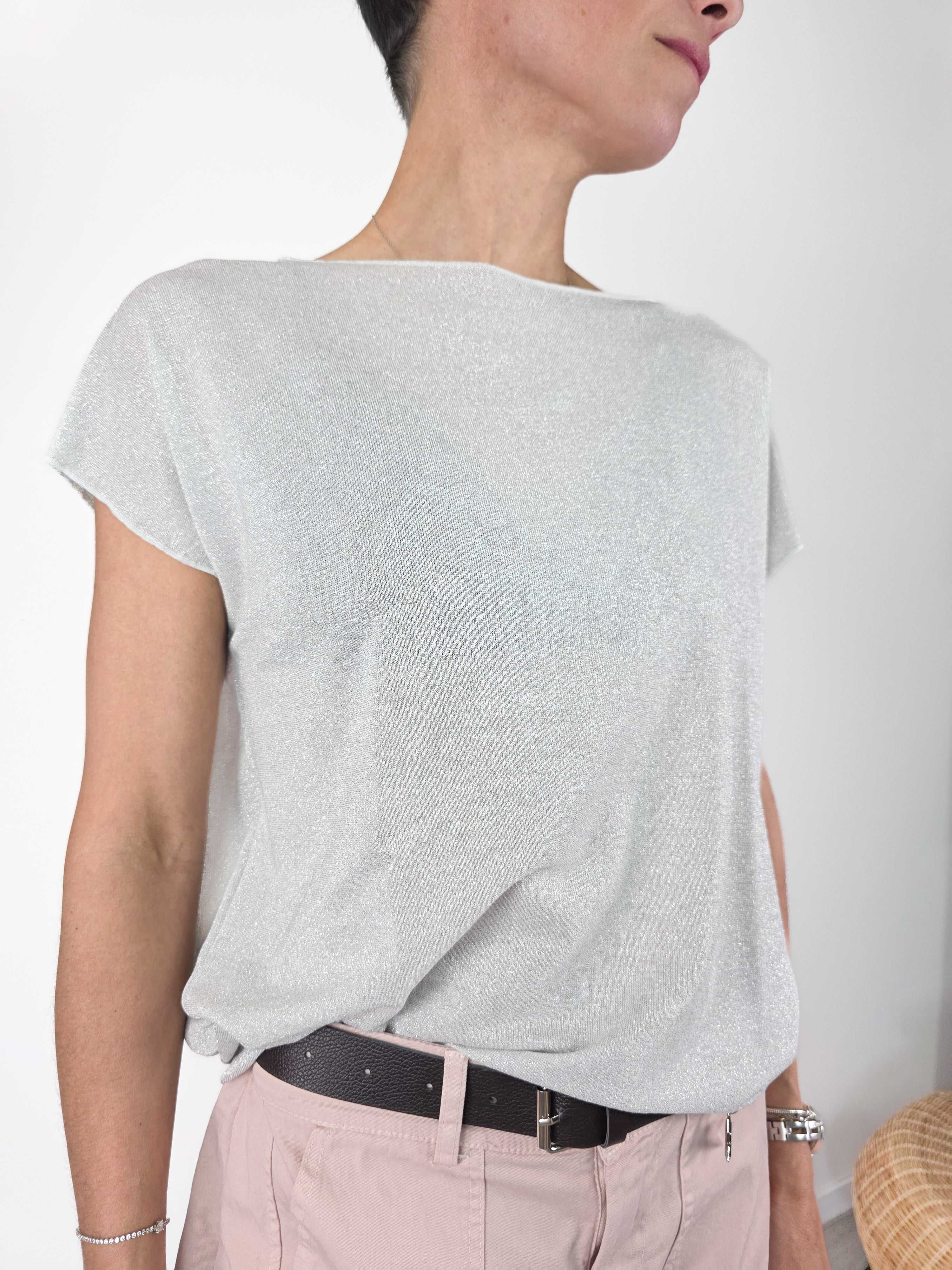 Susy Mix - Blusa in lurex - Argento