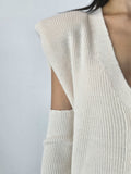 Gilet con manicotti Panna - HaveoneHAVEONE
