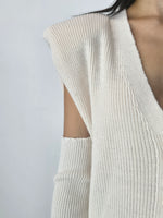 Gilet con manicotti Panna - Haveone