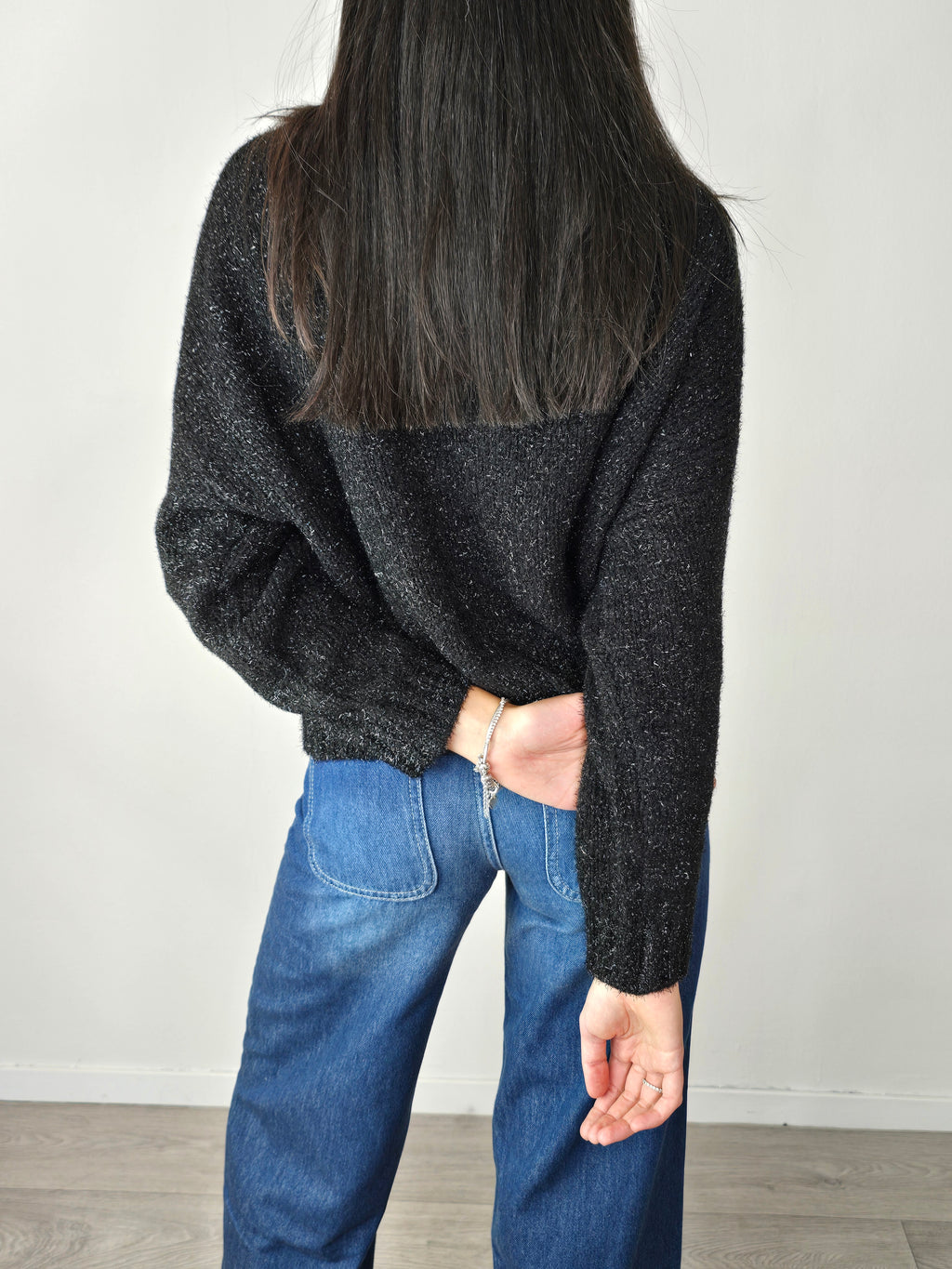 Maglione lurex Nero .- Kikisix