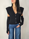 gilet con manicotti nero haveone FW 25