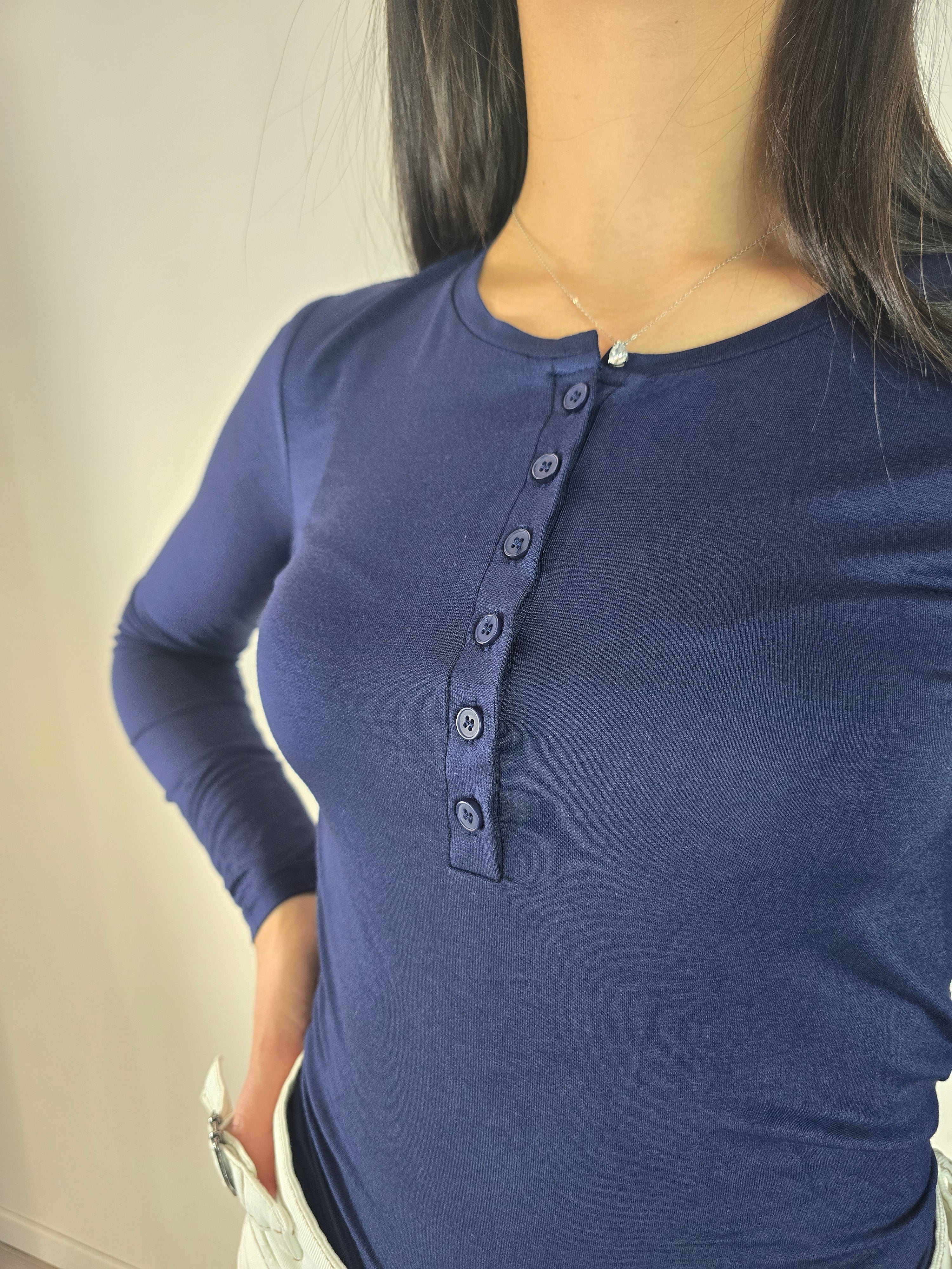 You Decide - Maglia serafino - Blu