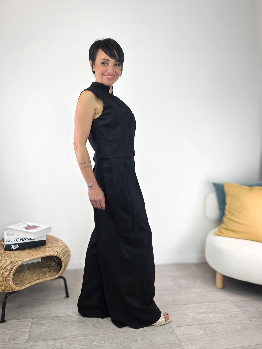 Susy Mix - Completo gilet e pantalone - Nero