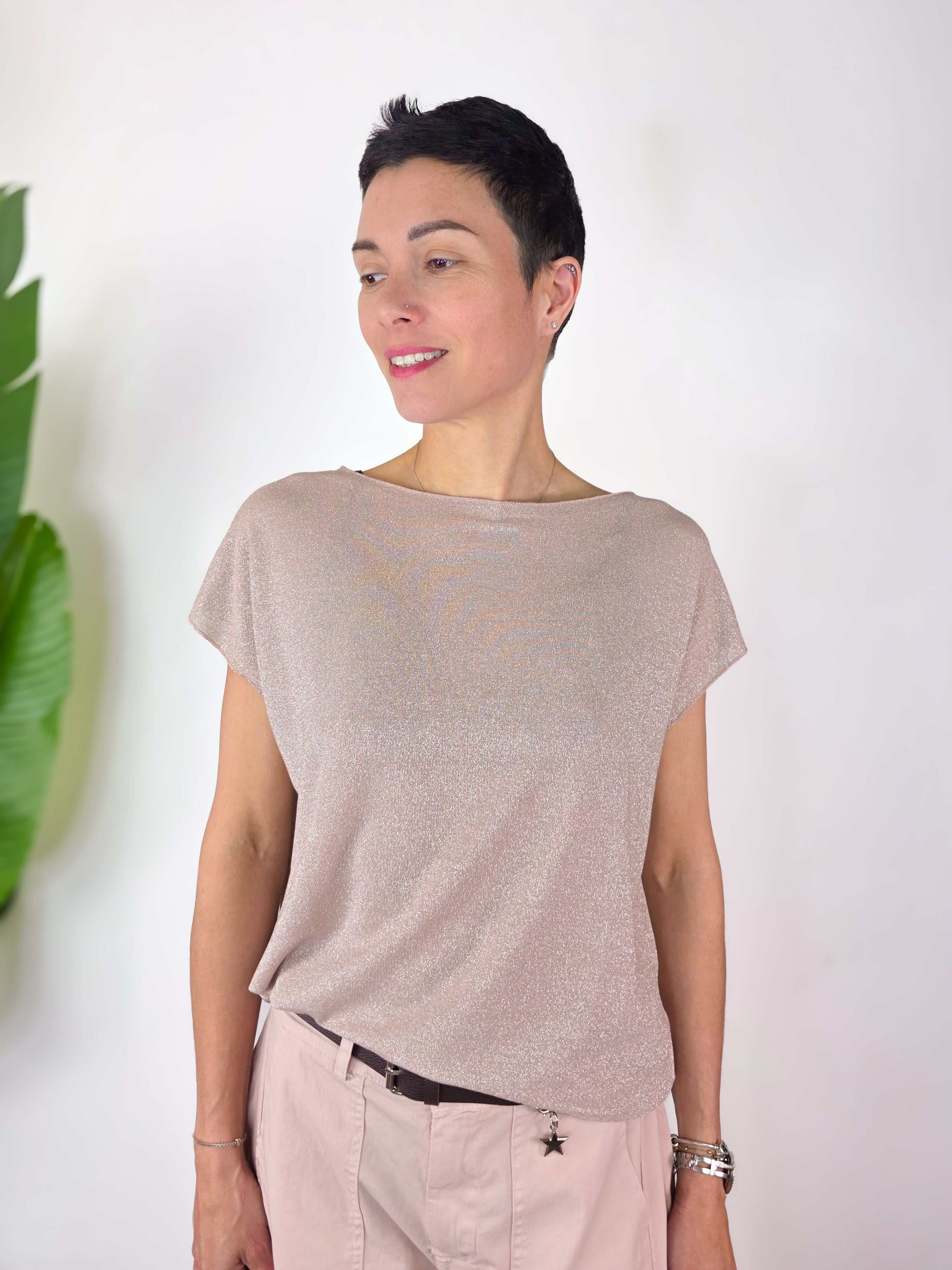 Susy Mix - Blusa in lurex - Rosa