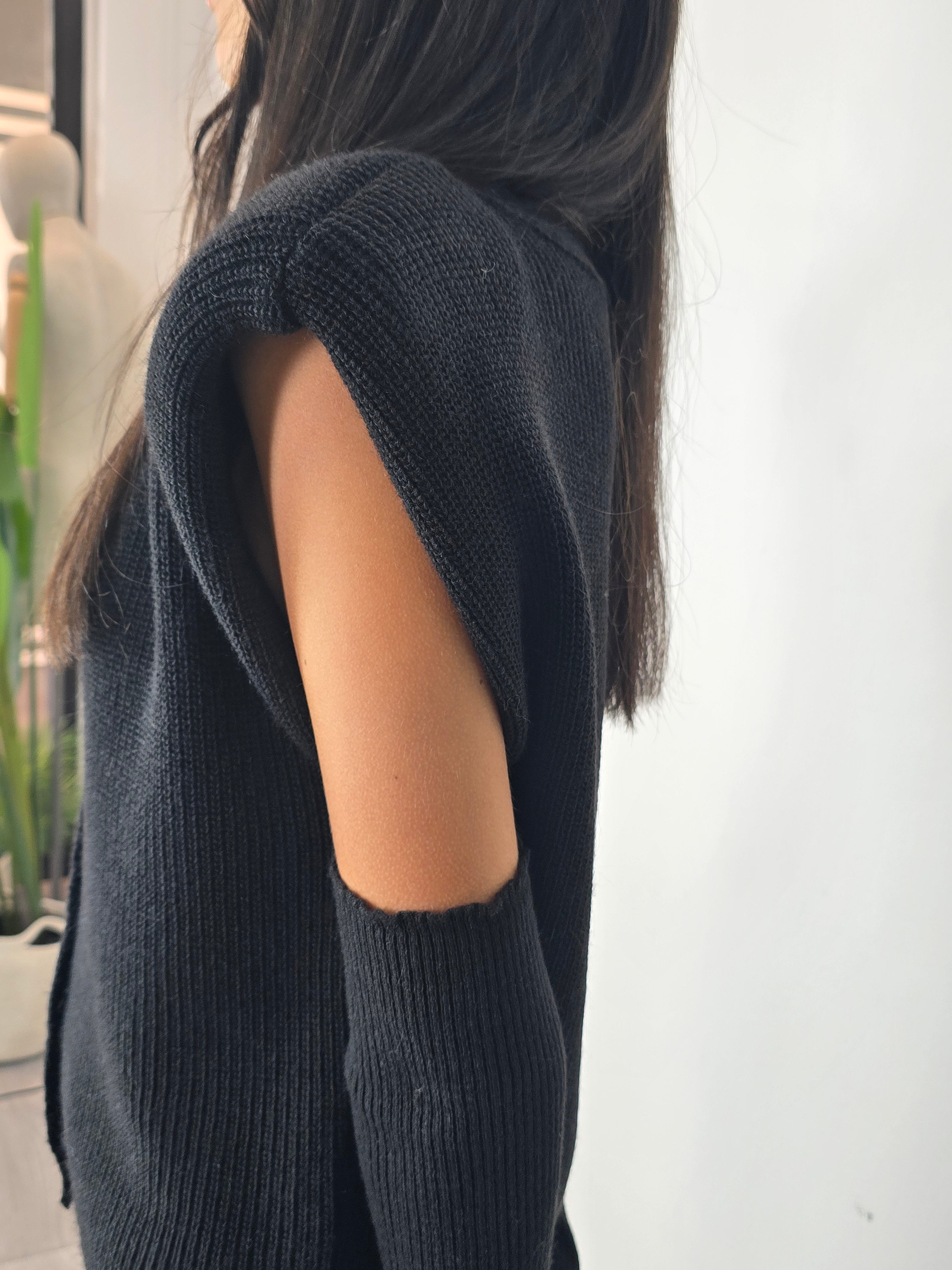 Gilet con manicotti Nero - Haveone