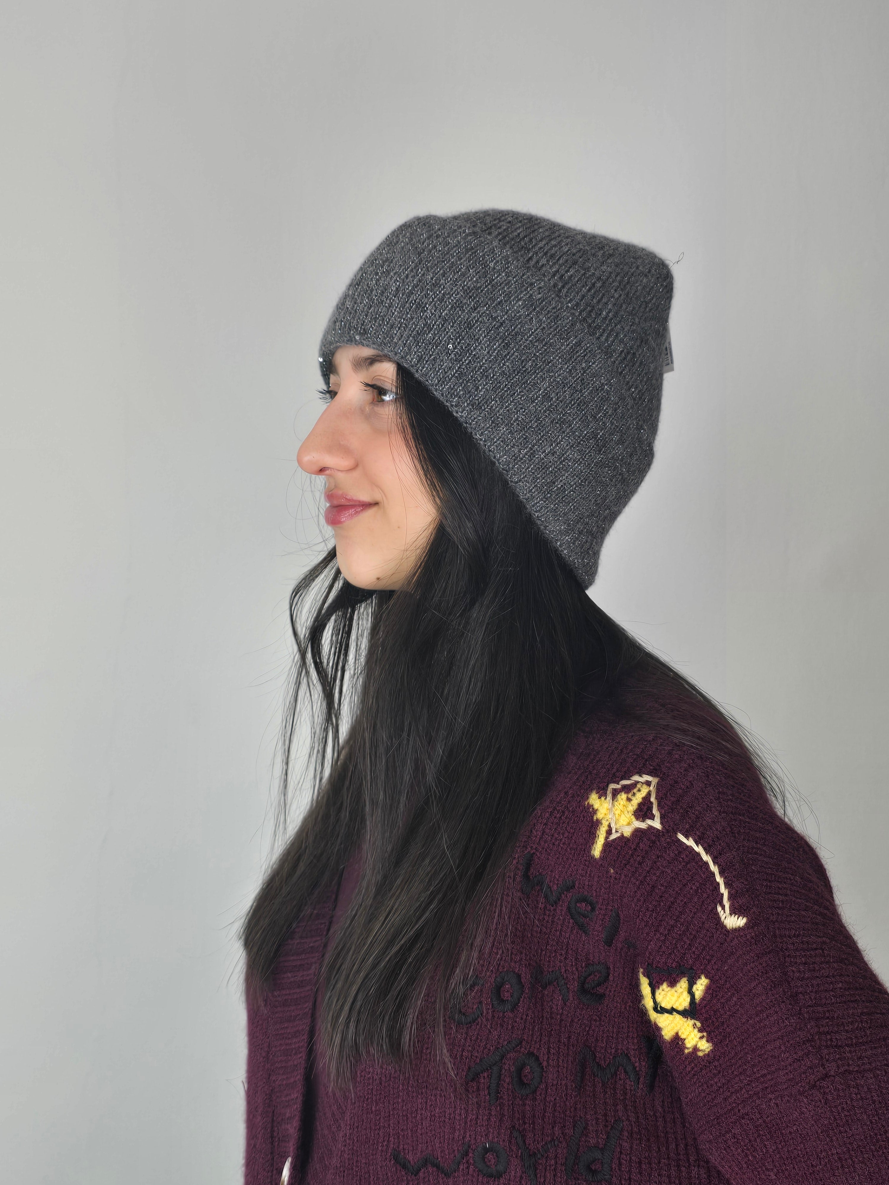 BERRETTO LUREX GRIGIO