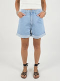 Please - Shorts Denim Lungo - Azzurro Chiaro