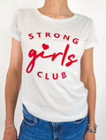 Kikisix - T-shirt Strong Girls - Bianco e Rosso