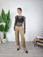 Susy Mix - T-shirt in pizzo manica lunga - Nero