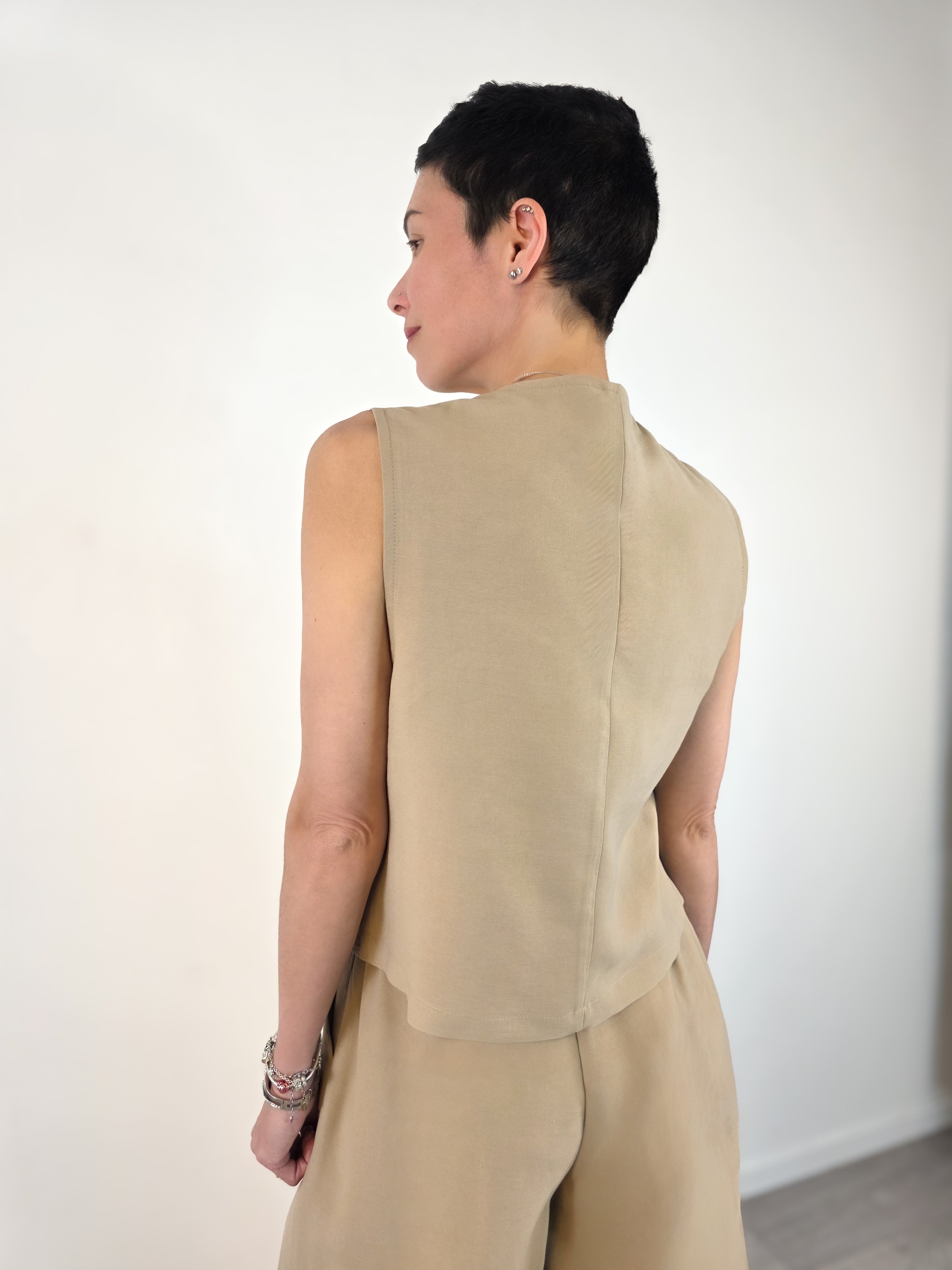 Haveone - Gilet con chiusura asimmetrica - Safari