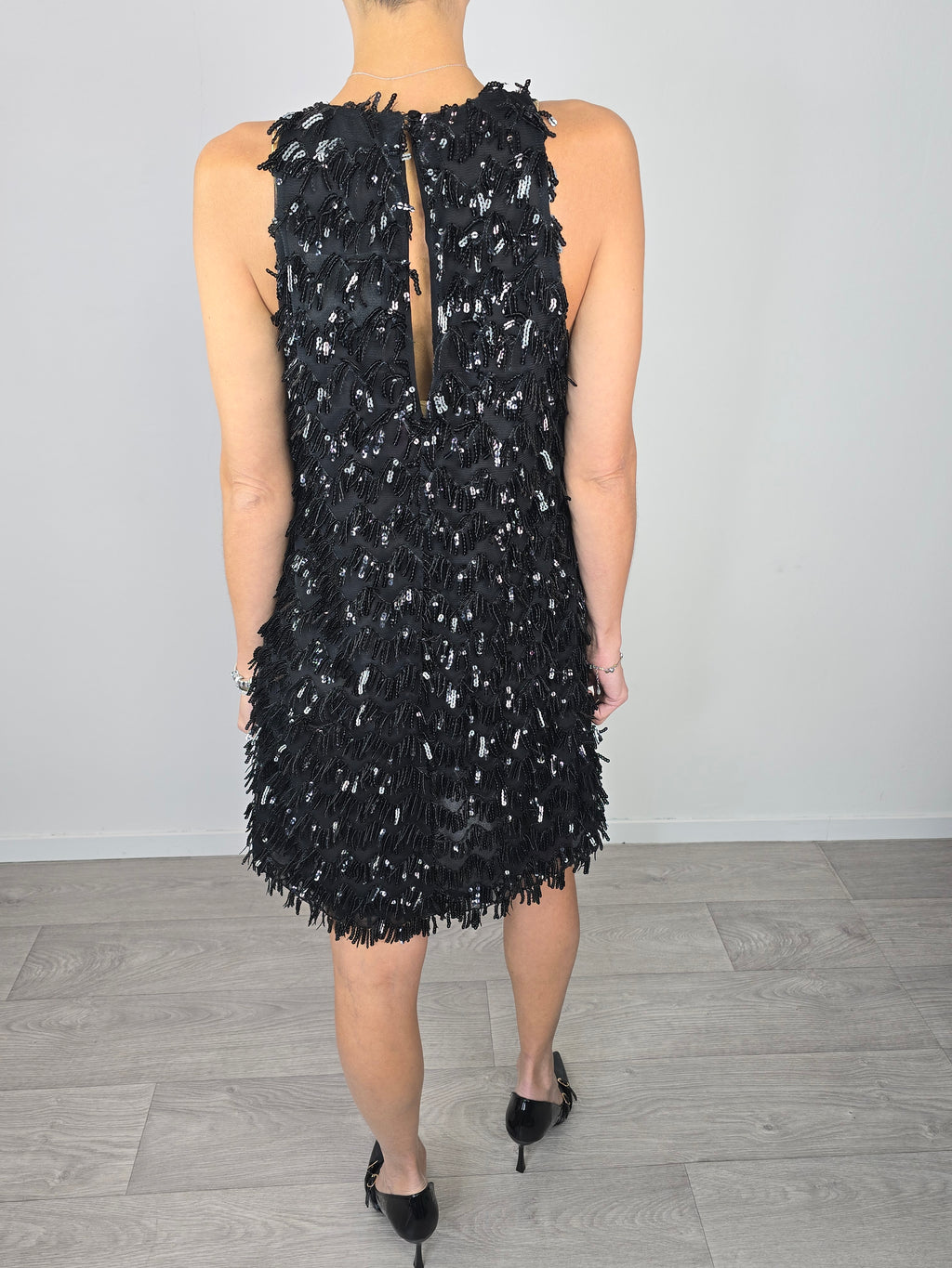 Abito a colonna in paillettes Nero - Vicolo