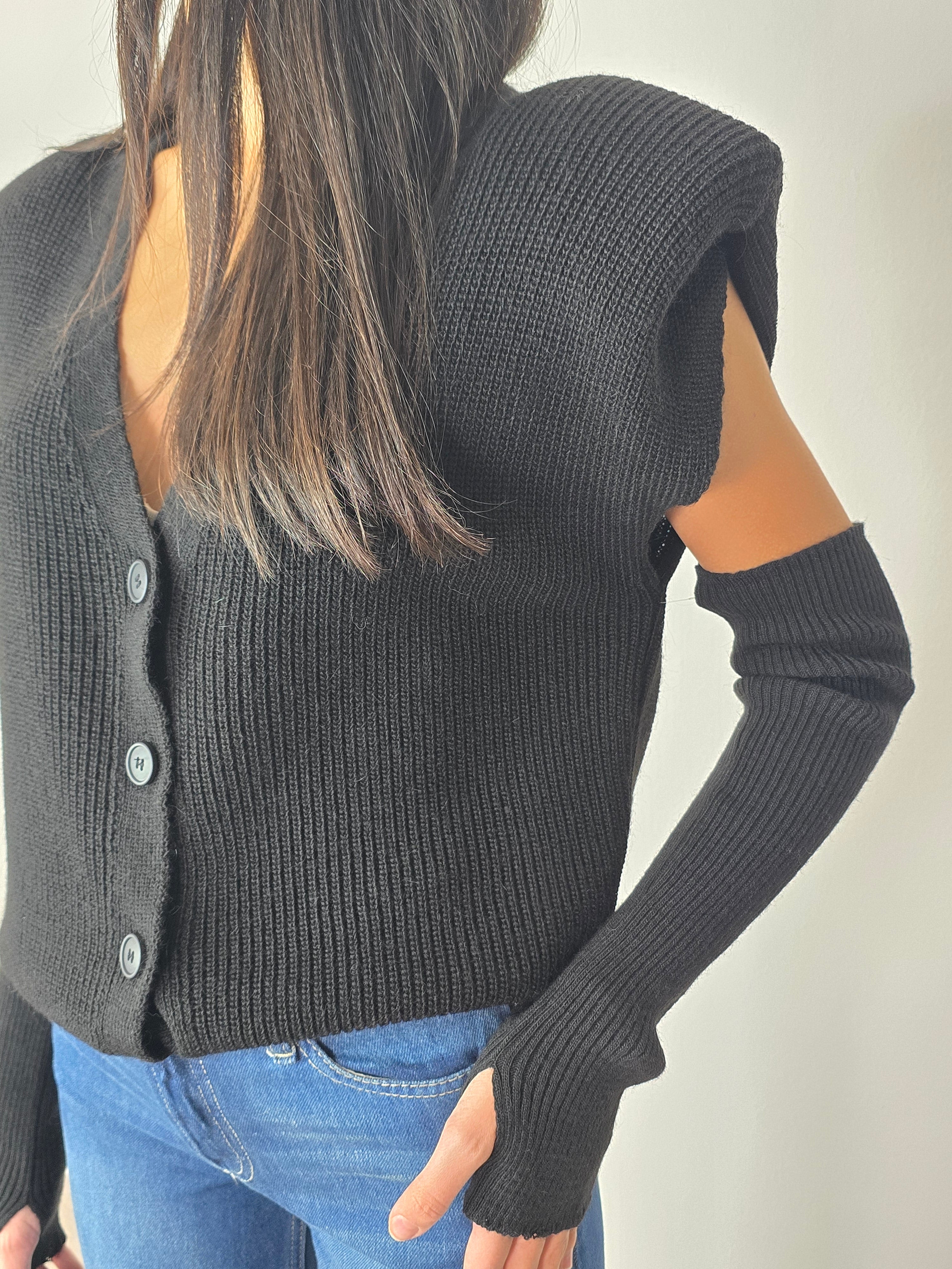 Gilet con manicotti Nero - Haveone