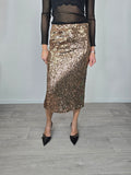 Gonna midì in paillettes Bronzo - Kikisix