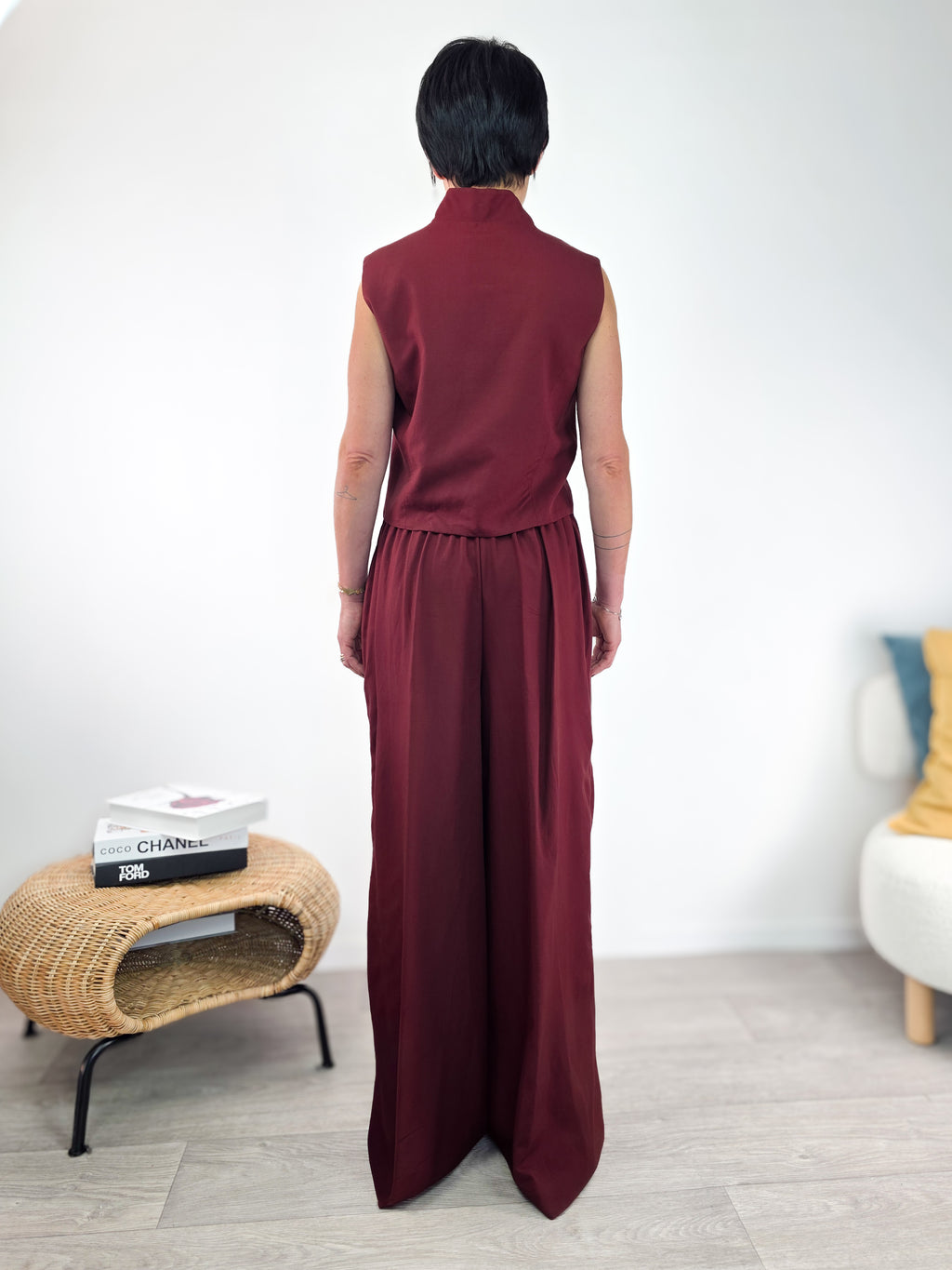 Susy Mix - Completo gilet e pantalone - Rosso India