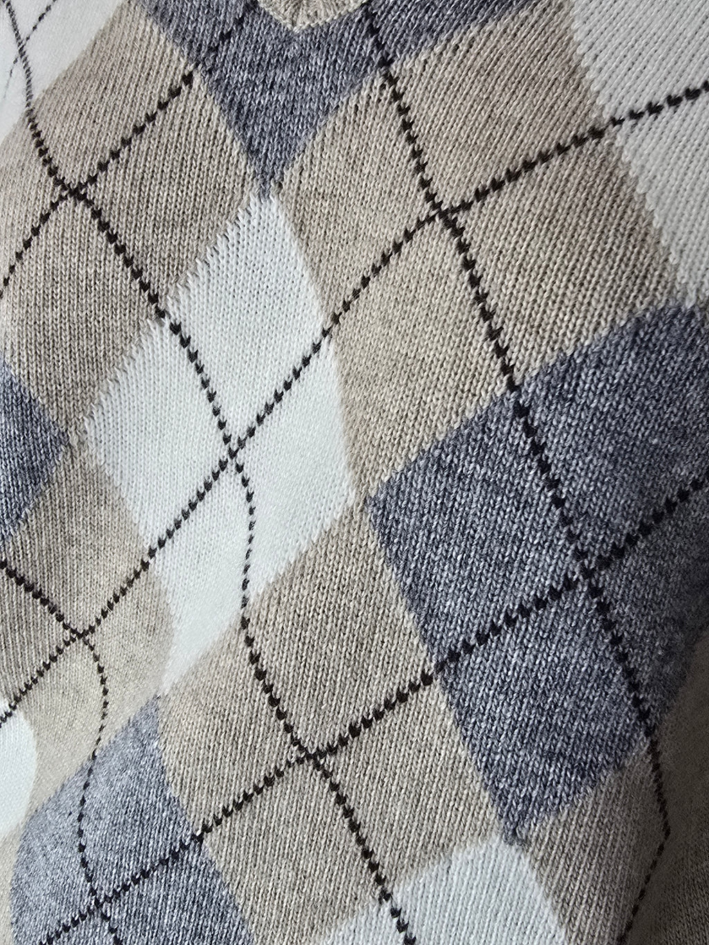 Maglione a rombi Ecru - Tensione In