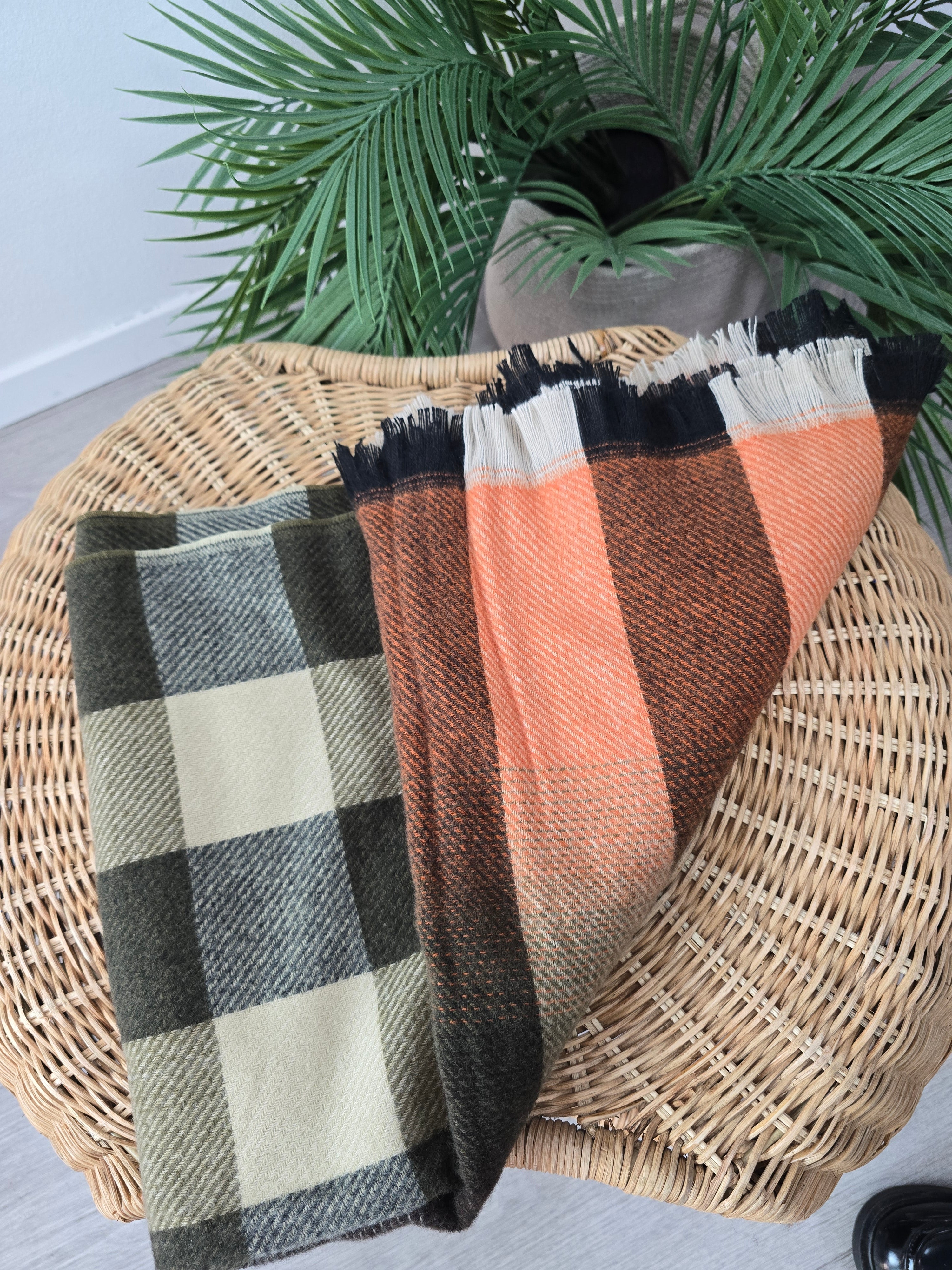 Sciarpa quadri verde