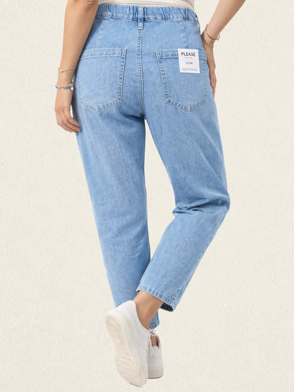 Please - Denim relaxed Teddy - Azzurro