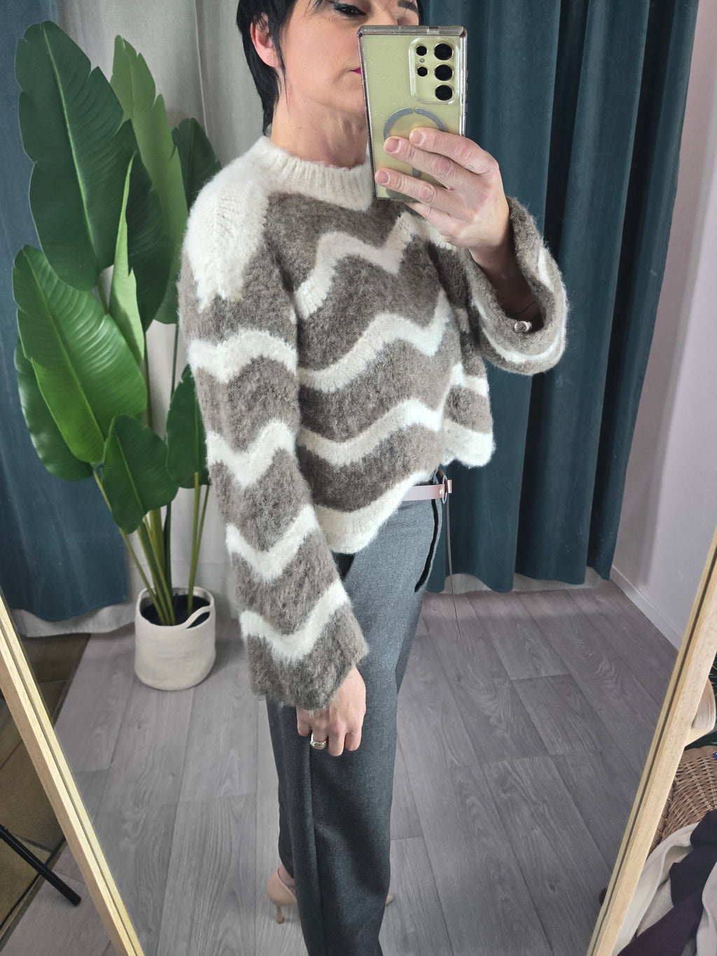 maglione  a righe fango donna FW 25