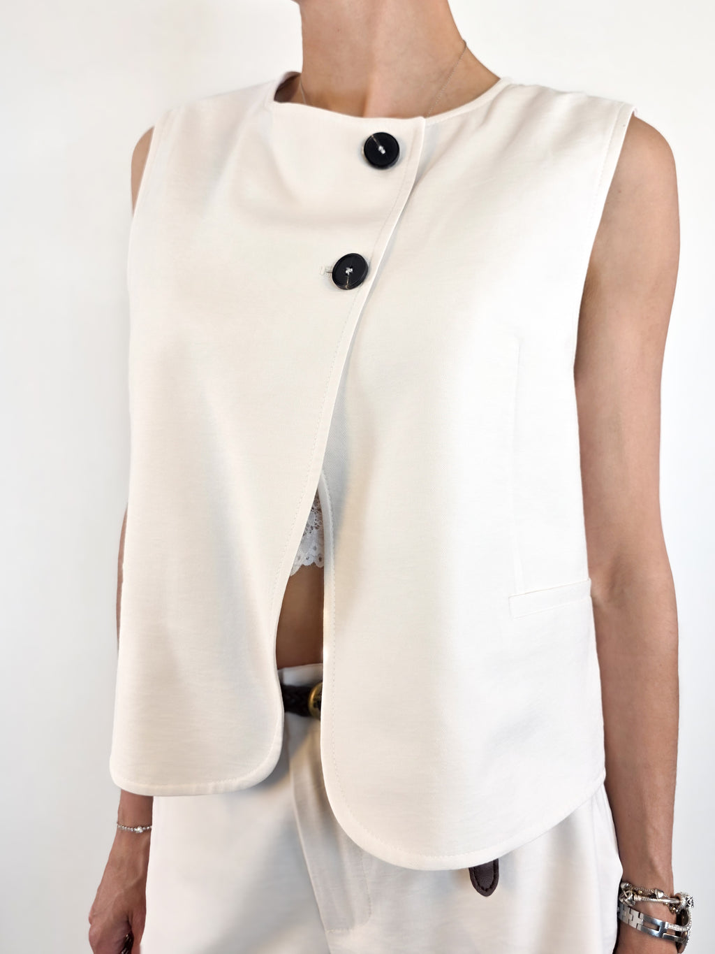 Haveone - Gilet con chiusura asimmetrica - Burro