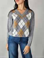 Maglione a rombi Cammello - Tensione In