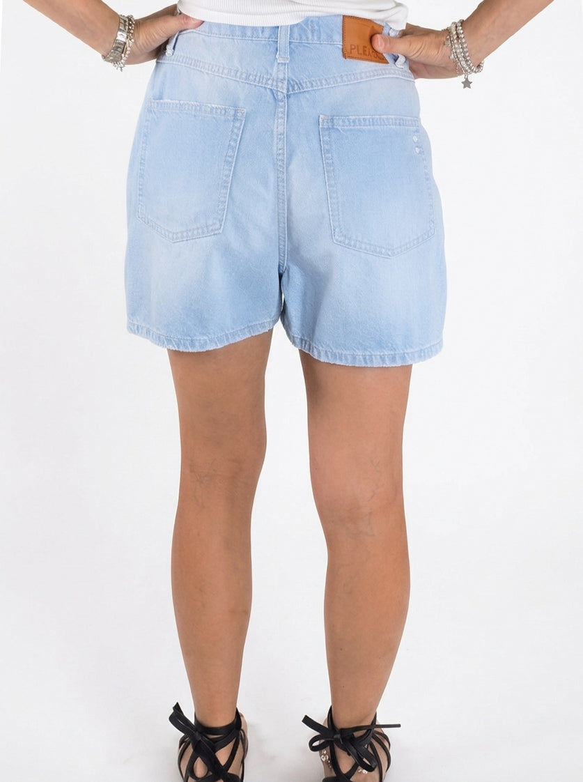Please - Shorts Denim Svasato - Azzurro Chiaro