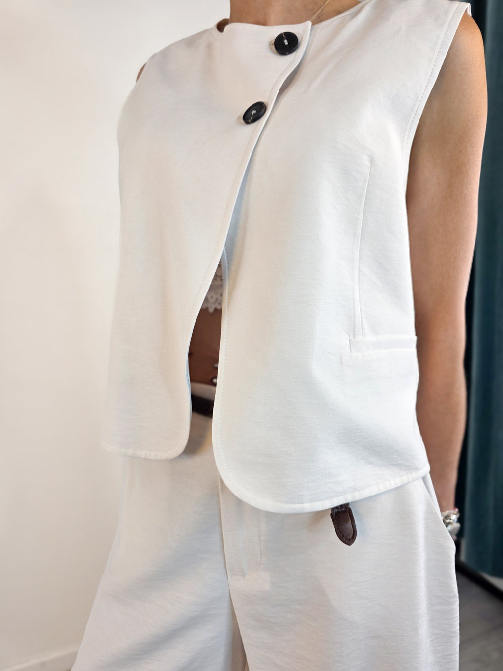 Haveone - Gilet con chiusura asimmetrica - Burro