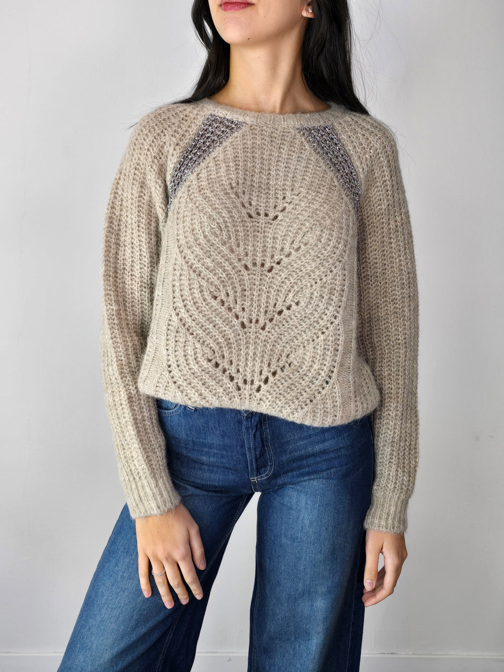 maglione lurex Tensione IN beige FW 25