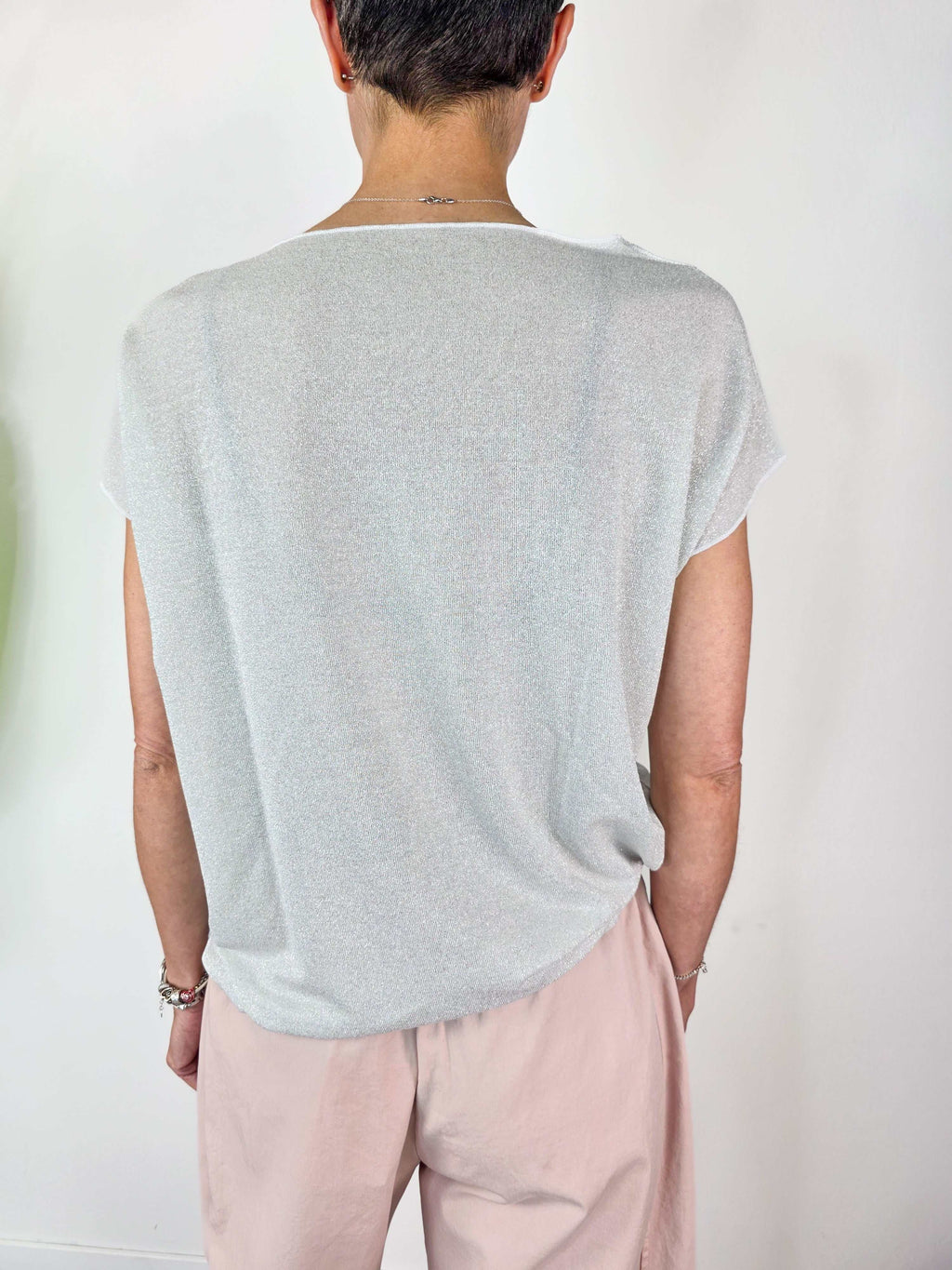 Susy Mix - Blusa in lurex - Argento