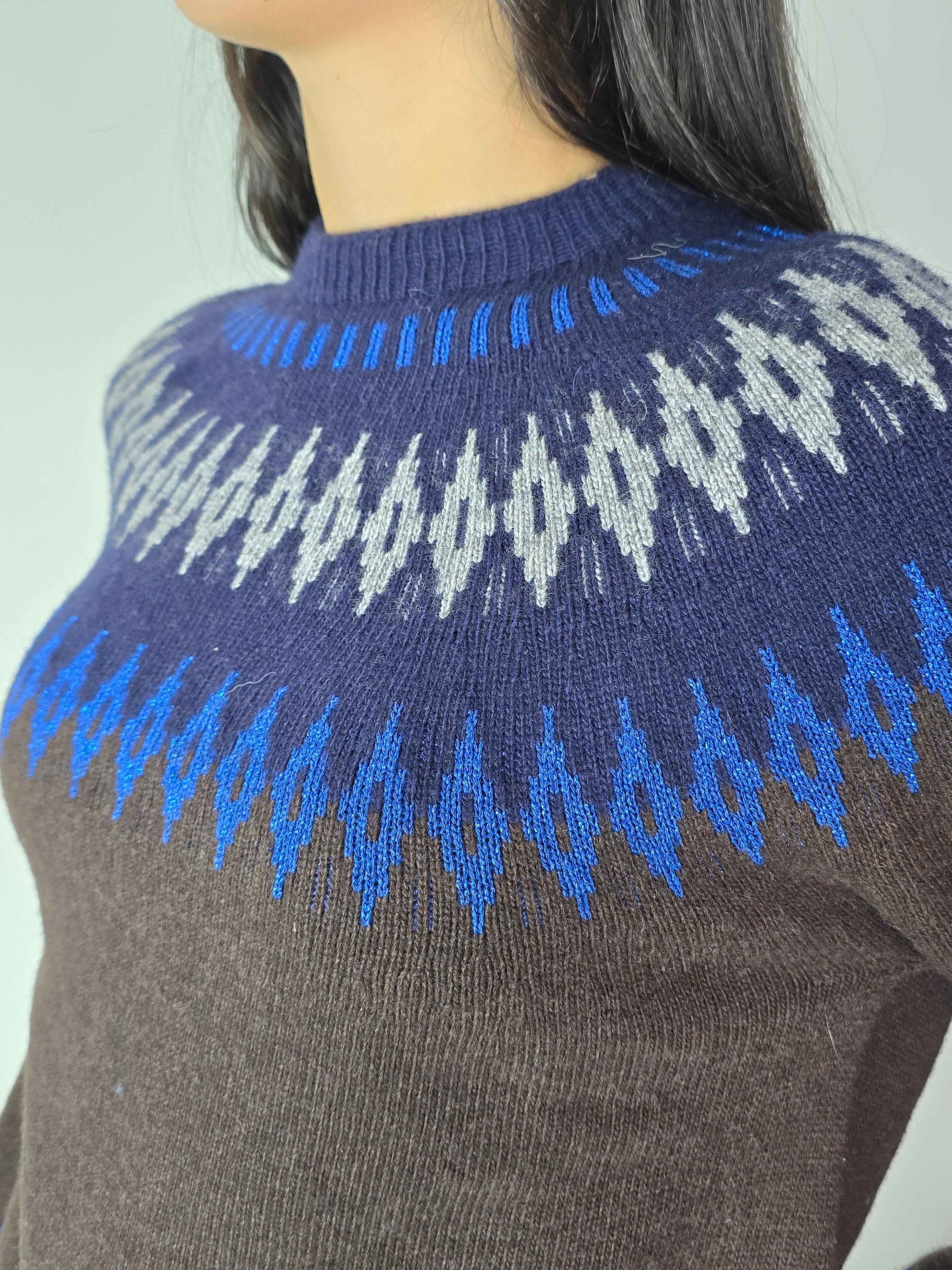 Maglione a fantasia Moro e Blu - Tensione In