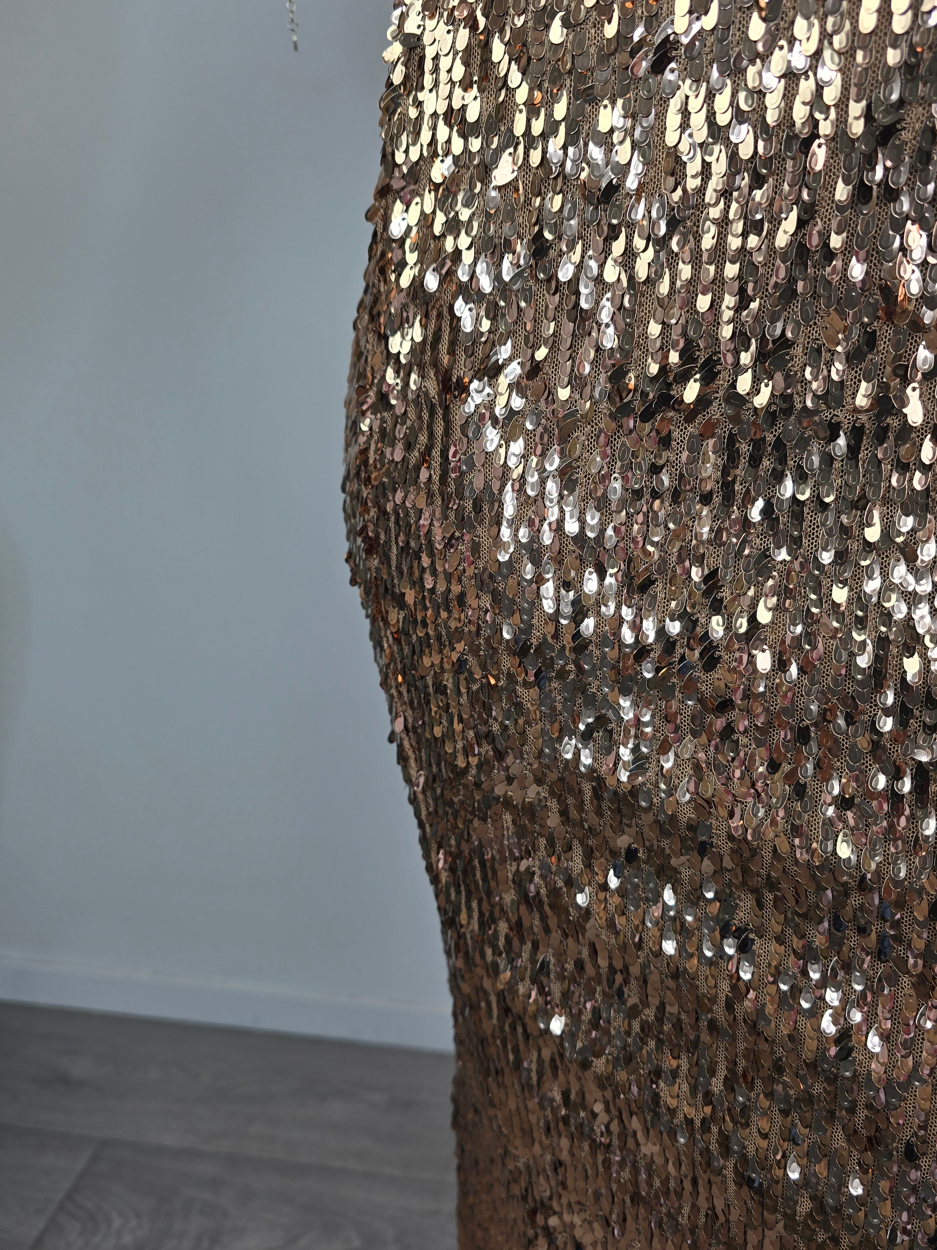 Gonna midì in paillettes Bronzo - Kikisix