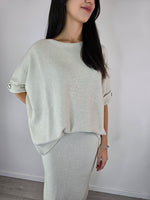 Blusa morbida in lurex Avorio - Kontatto