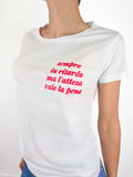 Kikisix - T-shirt Sempre in Ritardo - Bianco e Rosso