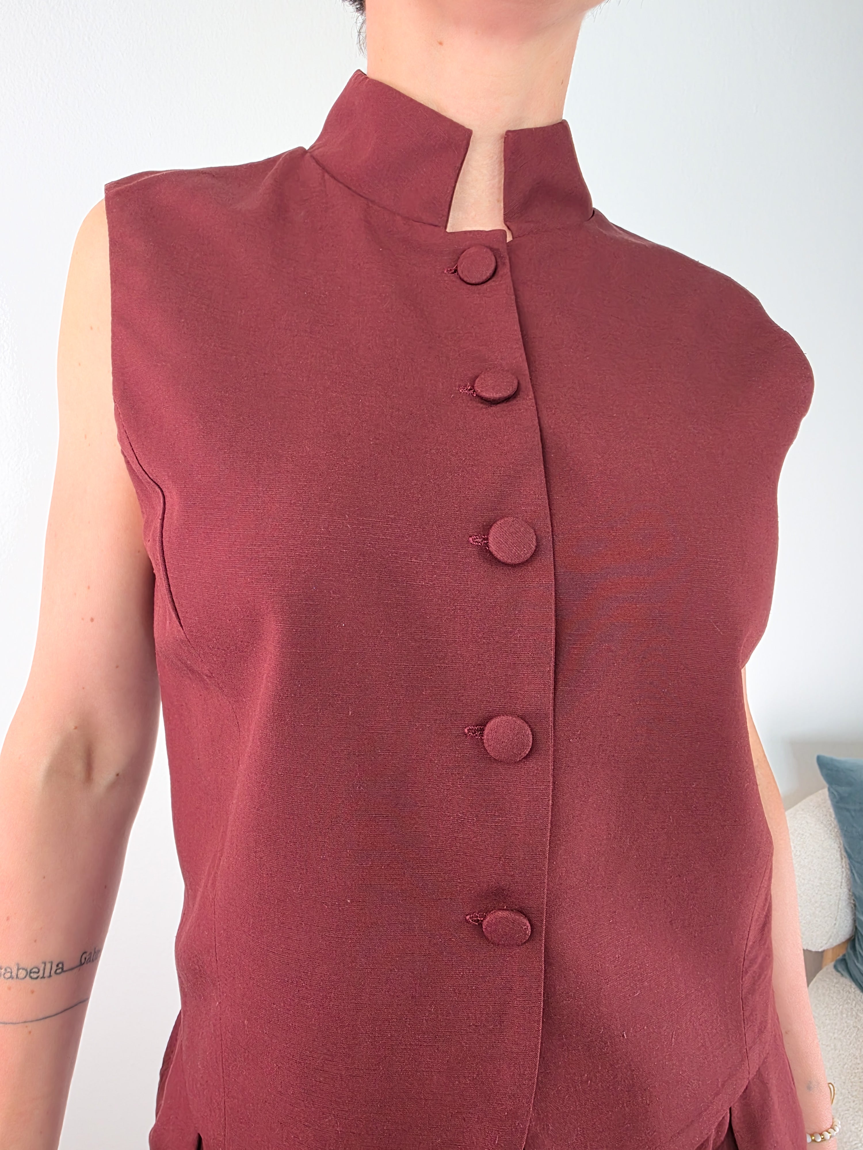 Susy Mix - Completo gilet e pantalone - Rosso India