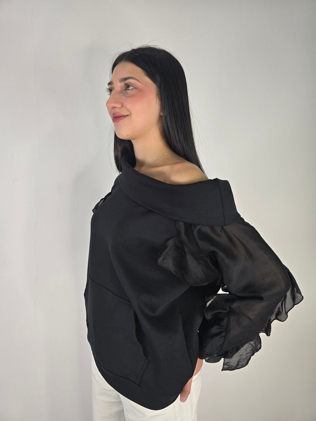 Philia Loft - Felpa con volant - Nero